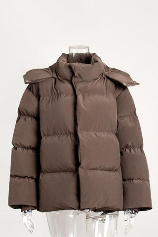 Versatile Puffer Jacket with High Collar
