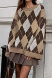 Argyle Pattern Crewneck Sweater