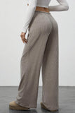 Wide-Leg Drawstring Casual Pants