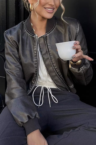 Cropped Bomber Jacket