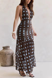 Polka Dot Halter Maxi Dress