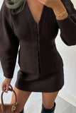 Chic V-Neck Skirt Set