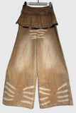 Pleated Waist Wide Leg Denim Pants