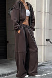Hooded Two-Piece Wide-Leg Pants Set