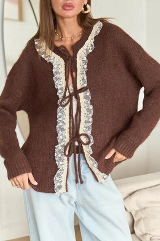 Open-Front Cardigan with Delicate Details