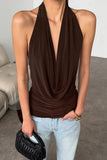 Draped Halter Tank Top