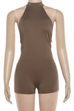 High-Neck Halter Romper