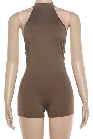 High-Neck Halter Romper
