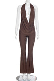 Draped Halter Jumpsuit