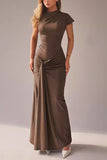 Elegant Dress with Ruched Detail