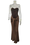Strapless Sequin Evening Dress