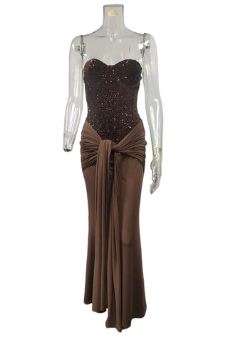 Strapless Sequin Evening Dress