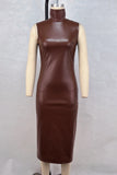 Sleek Sleeveless High-Neck Dress