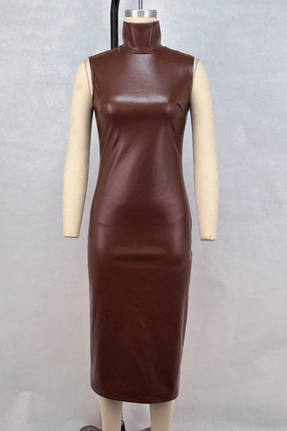 Sleek Sleeveless High-Neck Dress