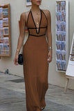 Lace-Up High Neck Sundress