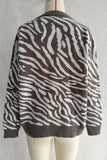 Zebra Pattern Zip Cardigan