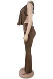 Elegant Wide-Leg Halter Pants Set