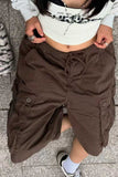 Lace-Up Waist Cargo Shorts