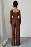 Elegant Button-Accent Pants Set