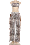 Strapless Fringe Pants Set