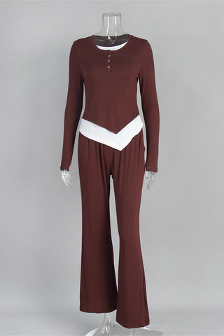 Layered Two-Piece Pants Set
