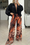 Floral Wide-Leg Casual Pants