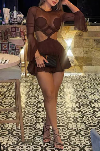 Sheer Cut-Out Night Out Dress
