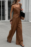 Elegant Spaghetti Strap Pant Set