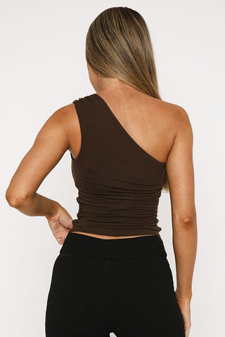 Asymmetrical Pearl-Accent Tank Top