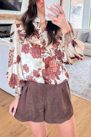 Button Down Floral Print Shirt