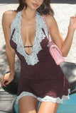 Lace Halter Nightclub Dress