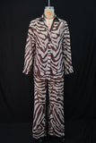 Zebra Print Button-Front Pants Set