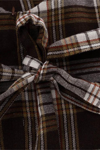 Plaid Tie-Waist Shirt