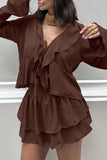 Ruffled Top and Skirt Set