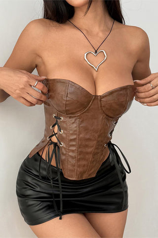 Lace-Up Corset Tank Top