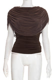 Draped Cowl-Neck Blouse