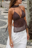 Polka Dot Halter Tank Top