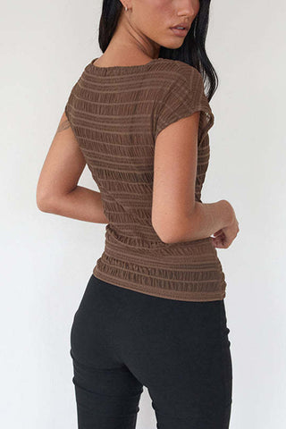 Leopard Print Cap Sleeve T-Shirt