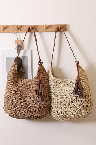 Knit Tassel Hobo Bag