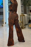 Stylish Two-Piece Animal Print Set