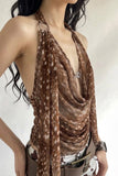 Draped Halter Tank Top