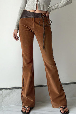 Wrap-Tie Flare Casual Pants