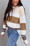 Striped Color Block Knit Sweater
