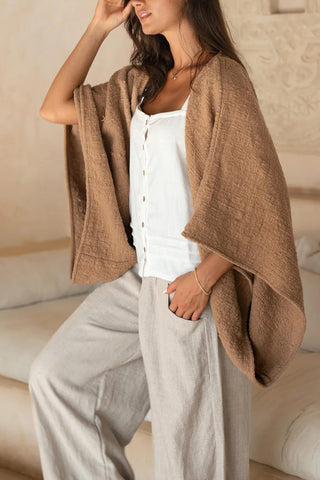 Elegant Draped Open-Front Shrug