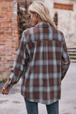 Plaid Button-Front Blouse