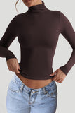 Fitted Turtleneck Long-Sleeve Top