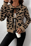 Tie-Front Leopard Cardigan