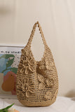 Floral Pattern Crochet Tote Bag