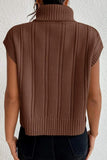 Cable Knit Turtleneck Sweater Vest