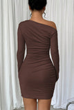 One-Shoulder Ruched Mini Dress